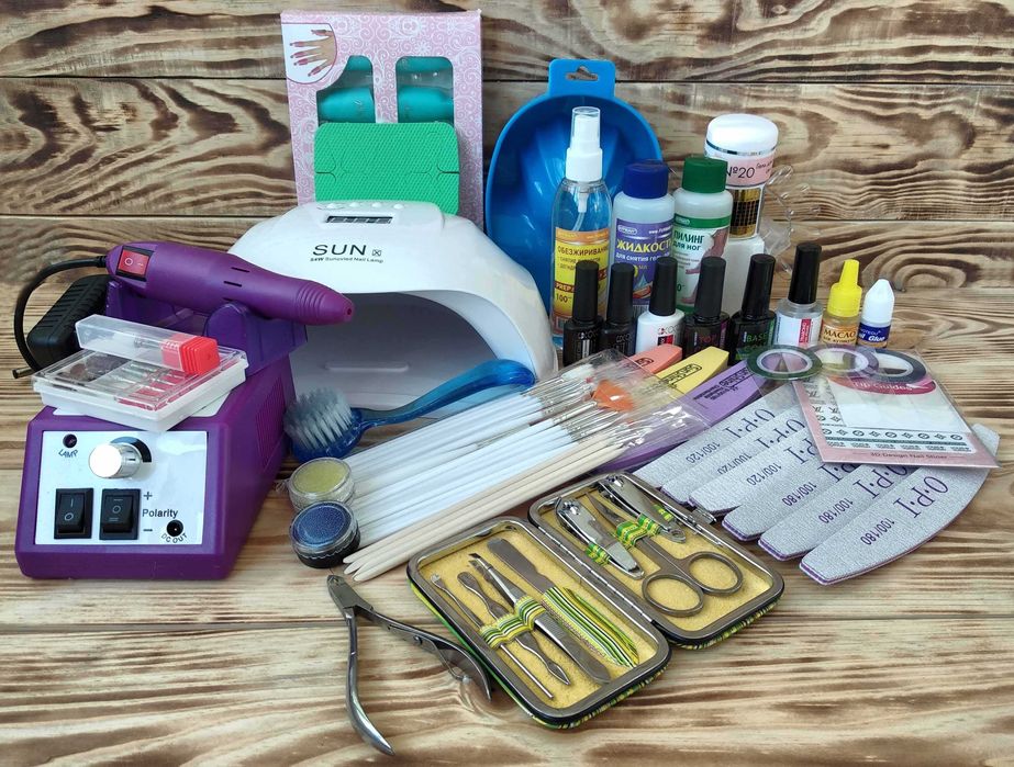 Набір для манікюру гель лаком - лампа, фрезер, 68 предметів+ ПОДАРУНОК