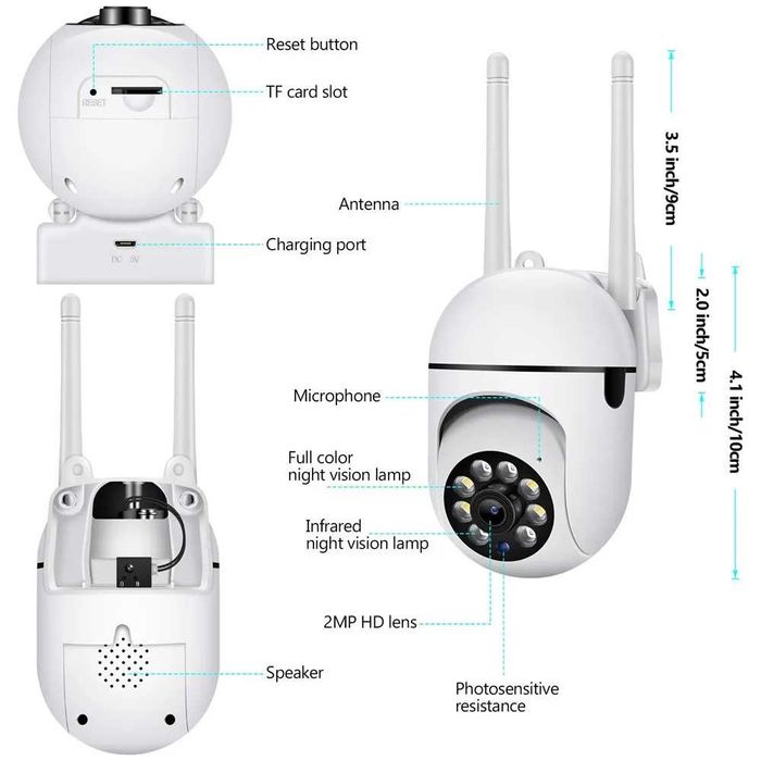 IP Wifi Camera 2MP Full HD 1080p Rotating Pan Tilt Wireless Camera usb64553065990658121