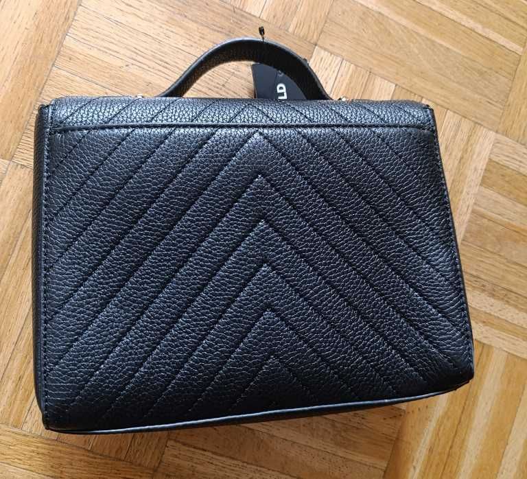 Czarna skórzana torebka damska na ramię Karl Lagerfeld - nowa