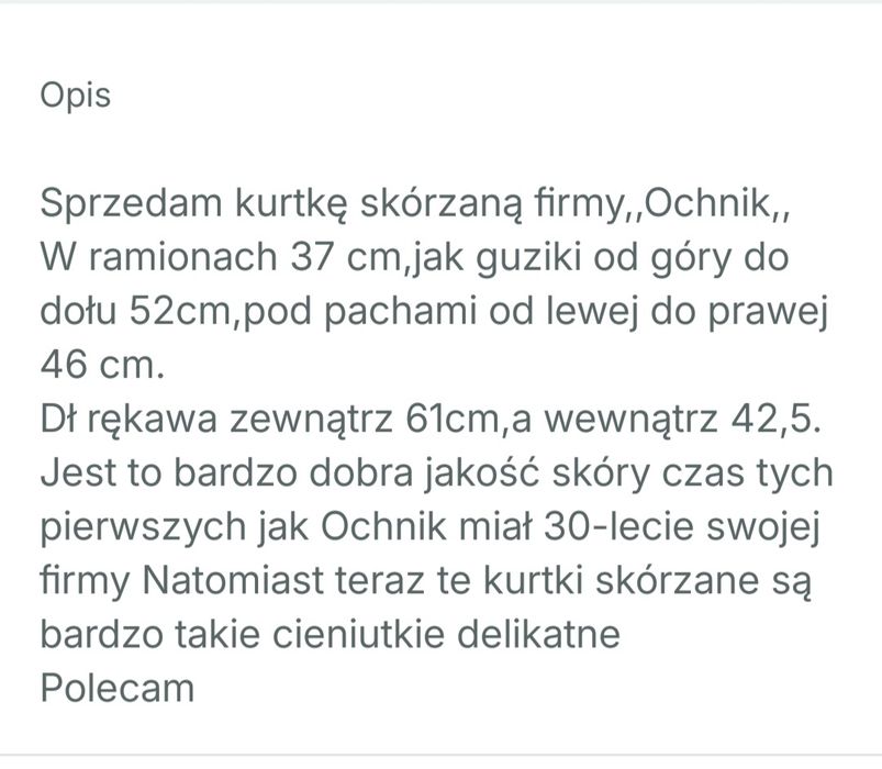 Kurtka skórzana Ochnik