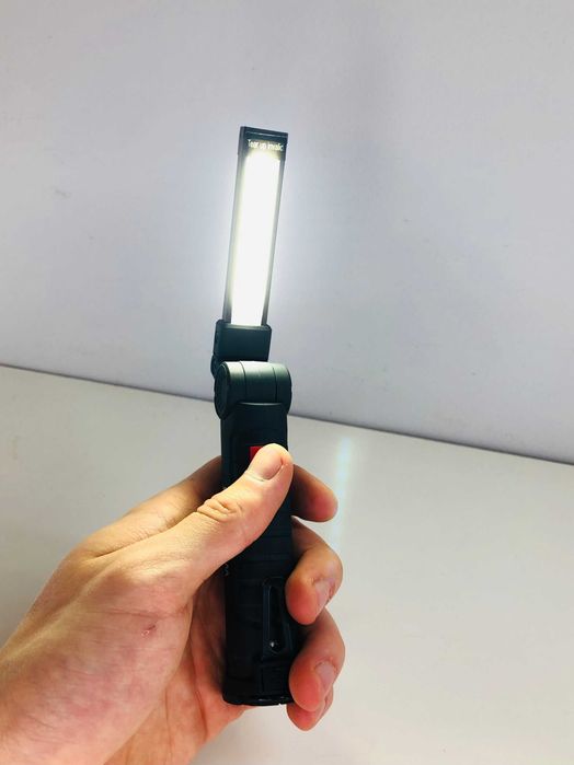 Przenośna lampa robocza z magnesem i obrotem 360° – USB, COB multitool