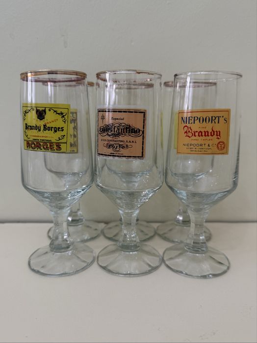 Conjunto de 6 taças de champanhe vintage