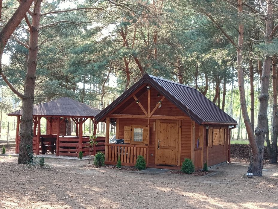 Domek letniskowy w otoczeniu lasu na działce budowlanej 1000m2 .