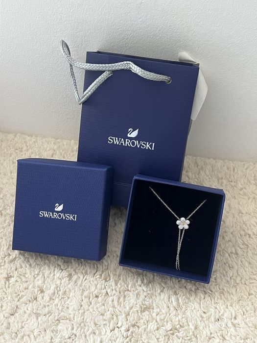 Swarovski Colar Prateado Margarida Pendente