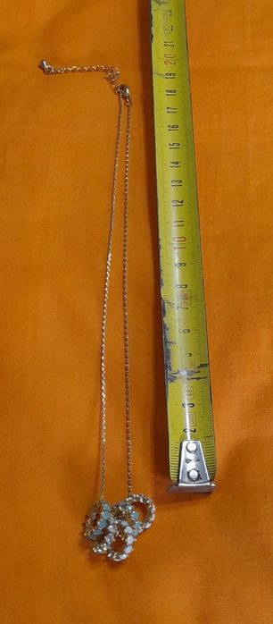 Colar com banho -  Prata Turquesa - Pingentes