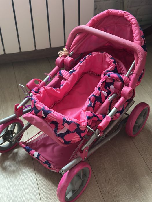 Коляска трансформер з люлькою для кукол Melogo (серце)