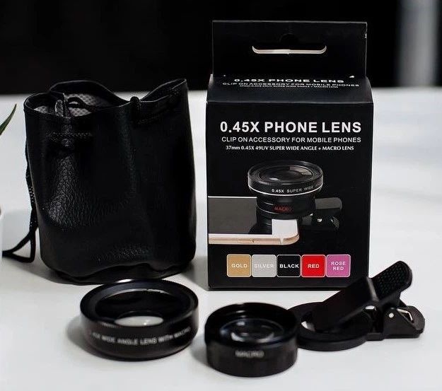 Макролінза/макрокамера для телефона 0/45X Phone Lens 2в1 ширококутна