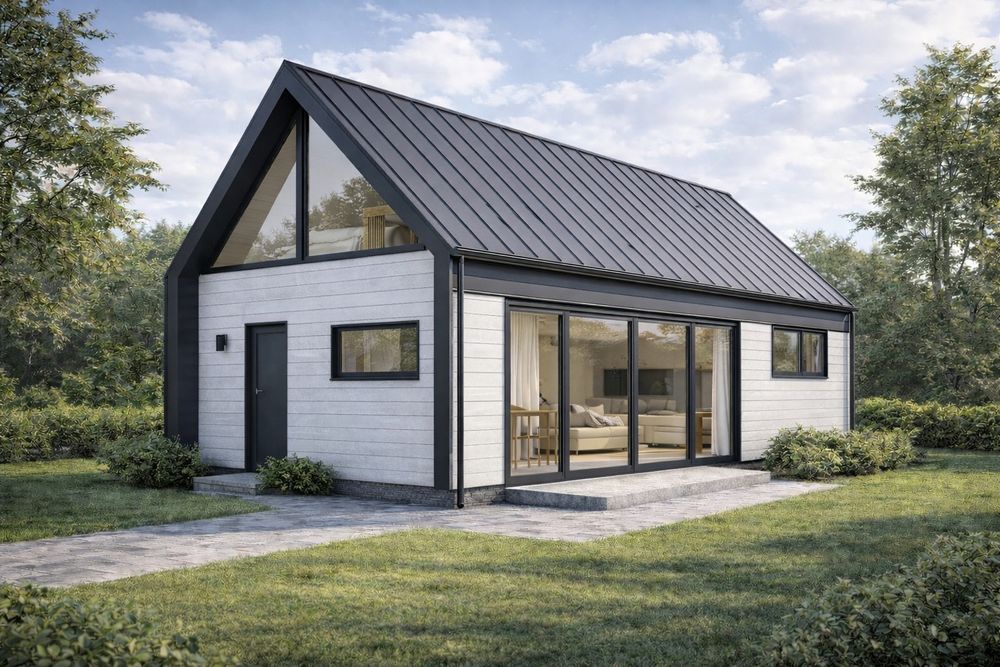 NOWOCZESNE DOMKI SZKIELETOWE 35 m² | C24 | Modułowe lub Tradycyjne