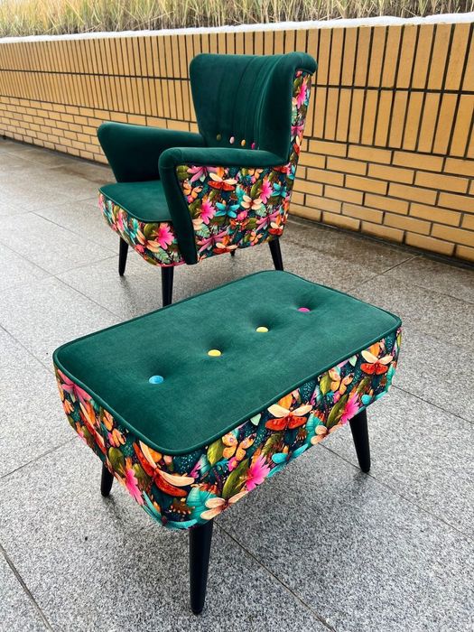 Fotel klubowy z podłokietnikiem koktajlowy kolorowy