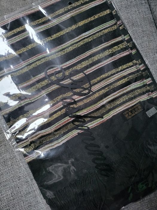 Pashmina włoska, szeroki szal chusta 170 cm x 70 cm,