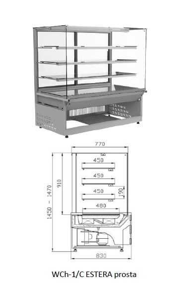 Witryna cukiernicza z obudową białą - Estera Cebea NOWA! - Dostępna!