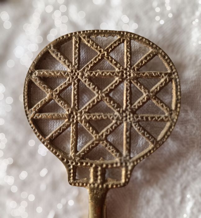 6 espetos vintage Turcos para churrasco em aço inoxidável,pegas  latão