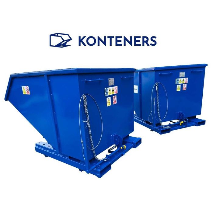 Kontener koleba koliba pojemnik samowyładowczy 1m3 MULDA/ZŁOM/TROCINY/ DREWNO/ pojemnik metalowy wywrotka / pod maszyny CNC