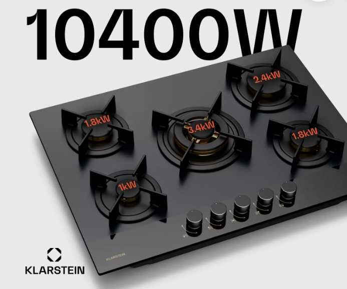 Газова плита з матовим склом 10046683 KLARSTEIN Goldflame Nano 5