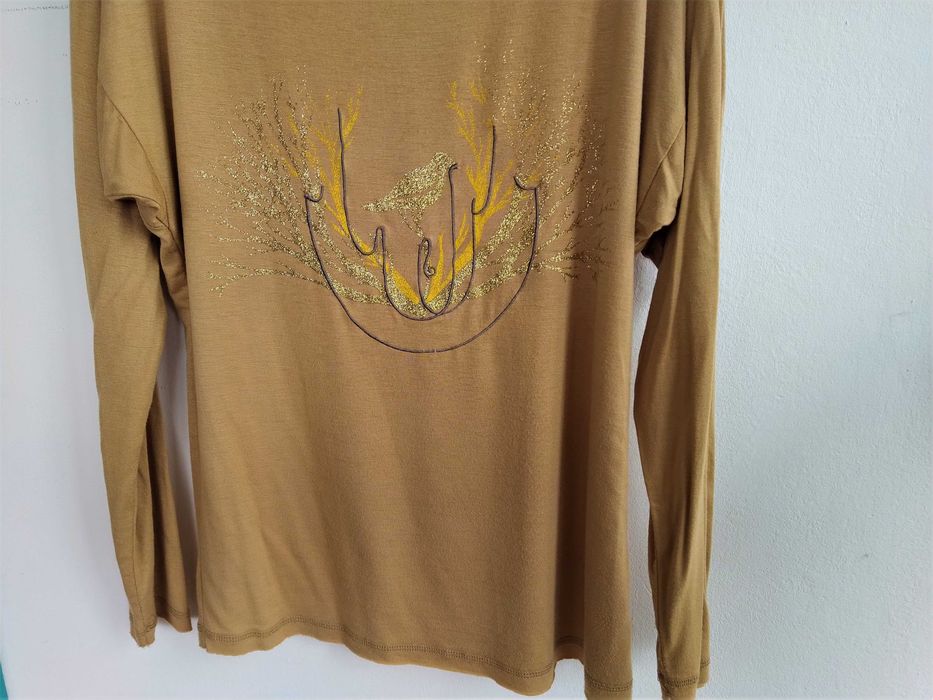 Camisola camel c/brilhantes -Tamanho XL