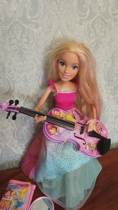 Кукла большая 44см  Barbie Mattel игровая подвижная с гитарой и аксессуарами