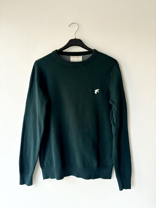 Sweter racing green zielony s 36 męski butelkowa zieleń