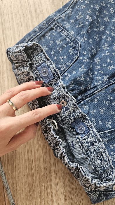 Jeansy Zara cullotte szerokie spodnie w kwiatuszki regulacja w pasie