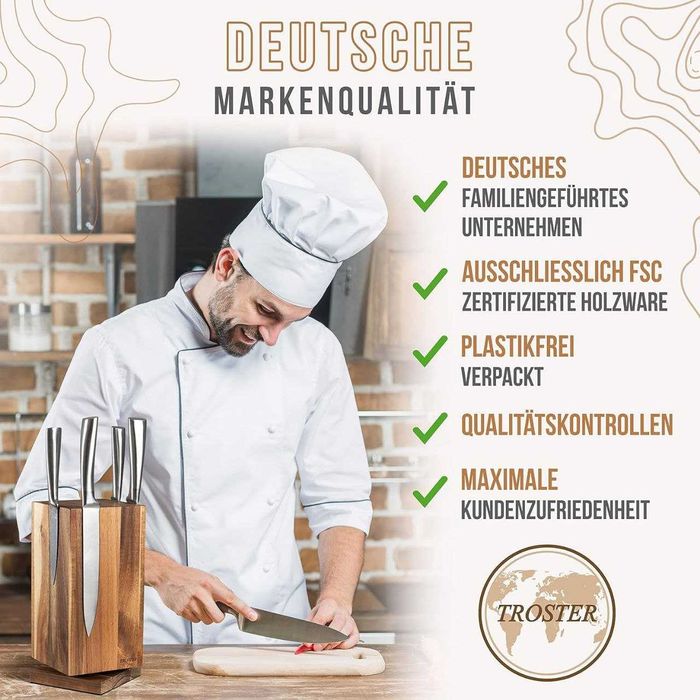 Дерев'яний магнітний тримач для ножів.