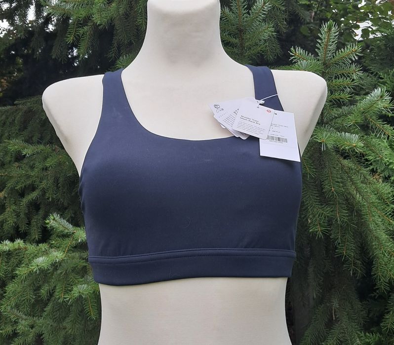 Granatowy stanik biustonosz top sportowy marki Lululemon