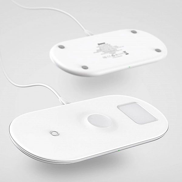 Baseus 3w1 ładowarka bezprzewodowa Qi do telefonu, Apple Watch i słuch