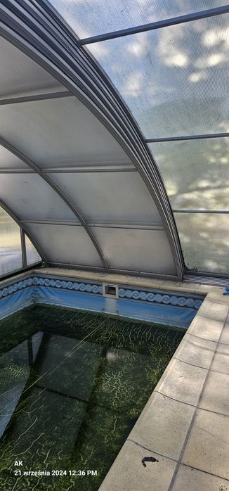 Osłona basenu ruchoma 7m.sz x 14,5m.dł