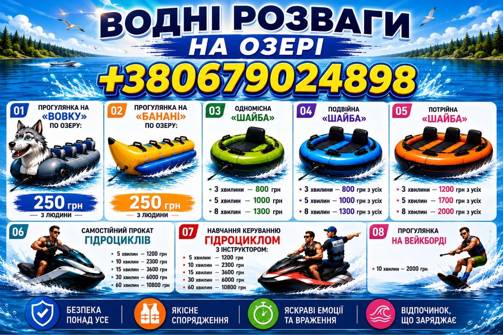 Прокат гідроциклів на Голубому озері