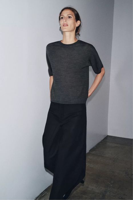 Вовняний светр з коротким рукавом cos стиль