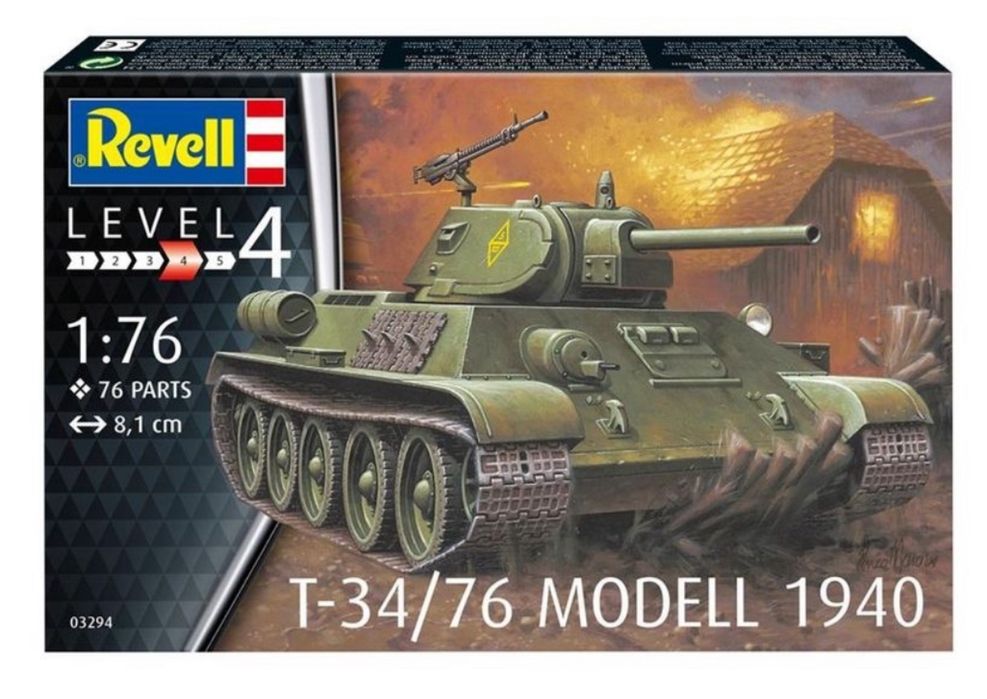 Maquette Char T-34/76 Revell - Échelle 1/76 - Niveau 4/5 - 76 Pièces à Assembler
