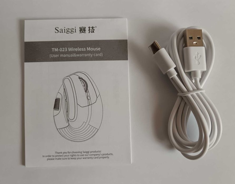 Нова топова вертикальна мишка Saiggi TM-023 White OLED 2.4G/BT/CAB 8000 DPI Bluetooth 5.2 650mAh Type-C ![Ціна включає в себе комісію за OLX Доставку]