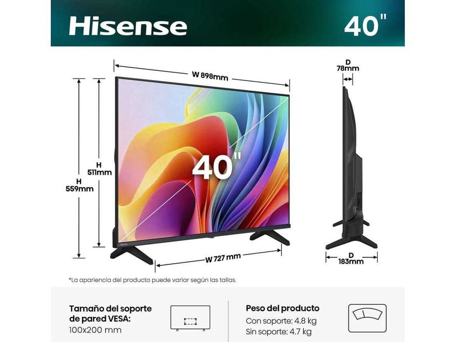 Smart TV LED FHD Hisense 40 NOVO