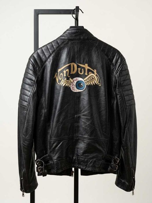 Casaco  Von Dutch Leather Jacket Vintage Y2K