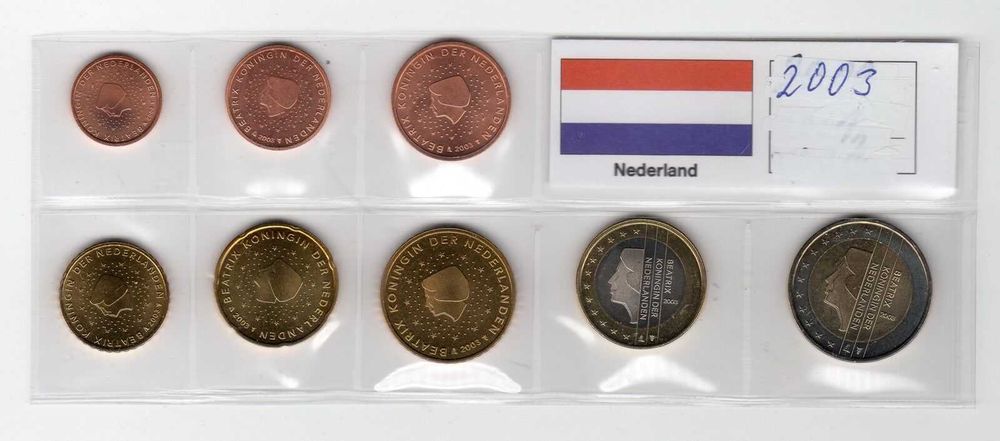 Set Conjunto Euro - Holanda 2003 UNC 1ct até 2 euro