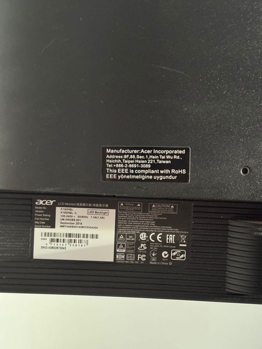 Monitor Acer K192HQL