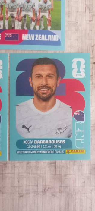 3 cromos nova Zelândia Mundial 2026