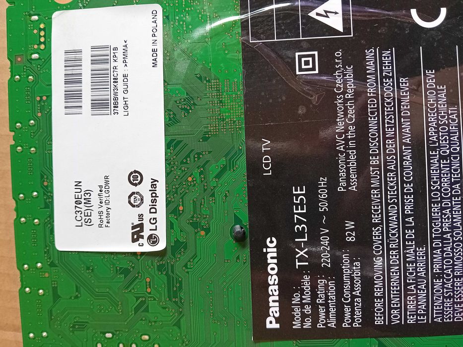 Placa video tv Panasonic  TX-L37E5E