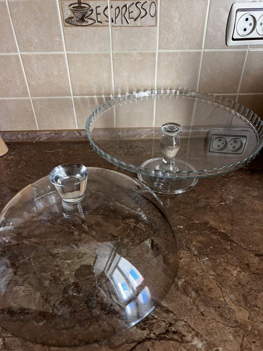 Тортівниця скляна