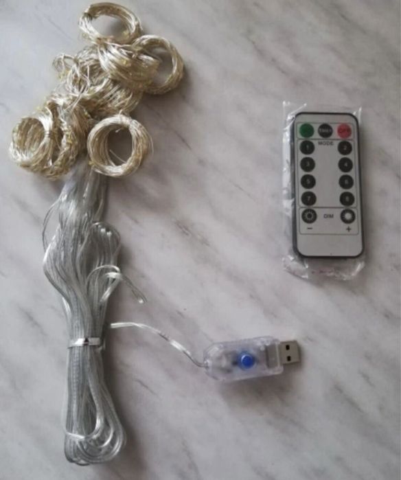 Гирлянда штора водопад 3 на 3 метрас КРЮЧКАМИ  300LED