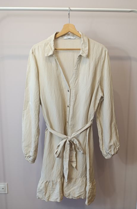 Damska sukienka letnia długa Costes len i wiskoza r.XXL elegancka