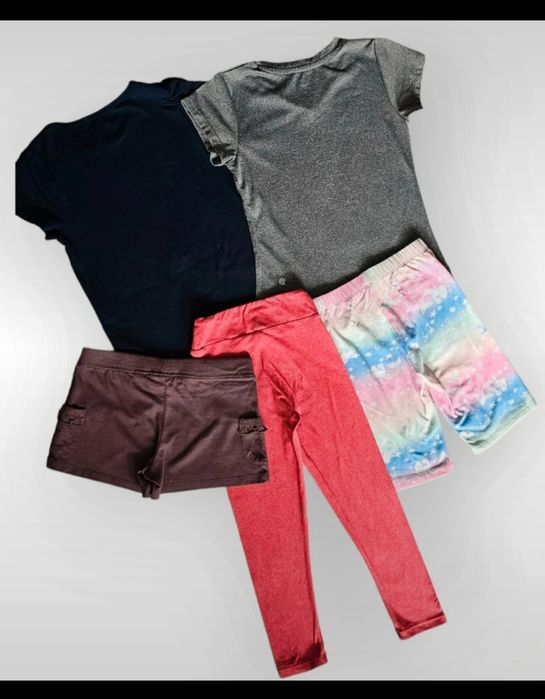 Paczka set 6lat girs usa leginsy szorty tshirt chempion