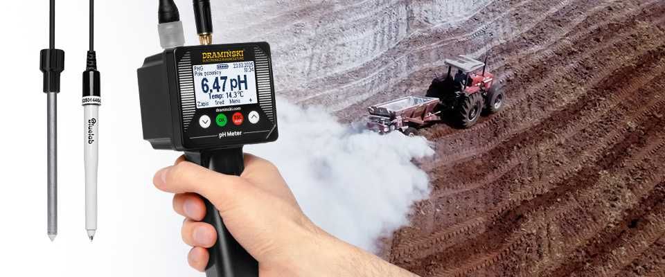 Tester zakwaszenia gleby przed zasiewem, mienik PHG2 DRAMIŃSKI, tester kwasowości, phmierz