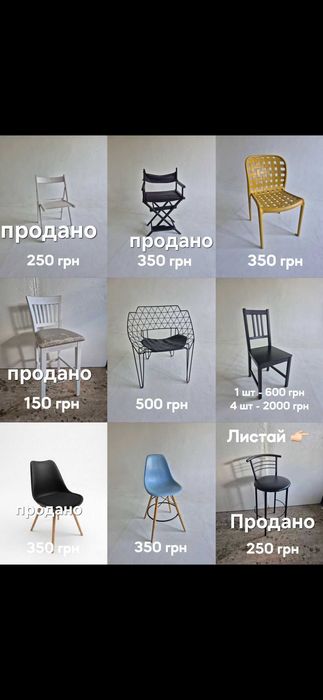 Продаються стільці вживані