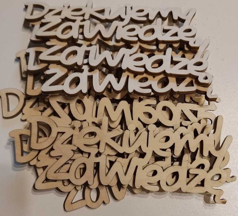 Napis do flowerboxa "Dziękujemy za wiedzę"