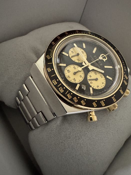 Q Timex Chronograph - chronograf - nowy - folia - klasyczny vintage