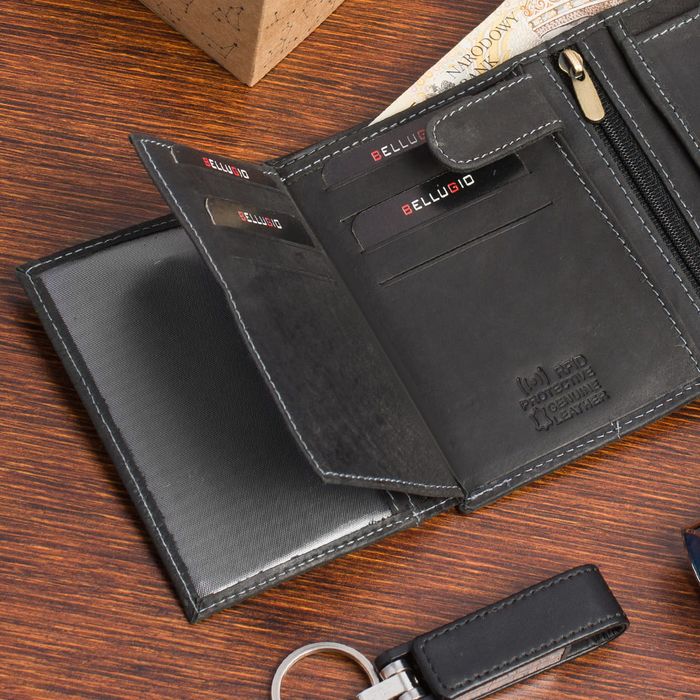 portfel męski skórzany alberto 123 czarny