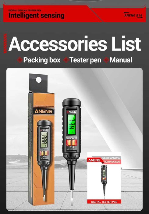 ANENG B16 próbnik 12V-300V detektor napięcia testowy miernik PEN