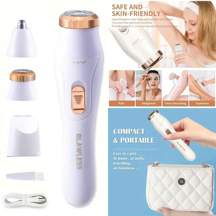 Depilador elétrico 3 em 1. Carregamento USB. Novo,