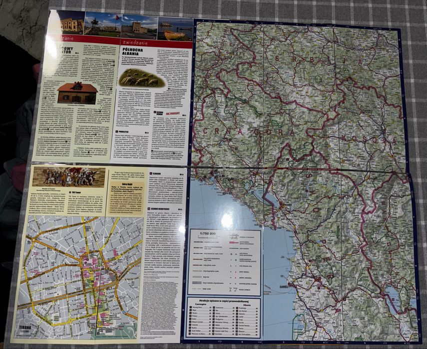 Mapa Czarnogóra i północna Albania