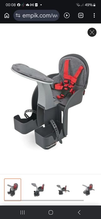 Fotelik rowerowy WeeRide + szyba polisport