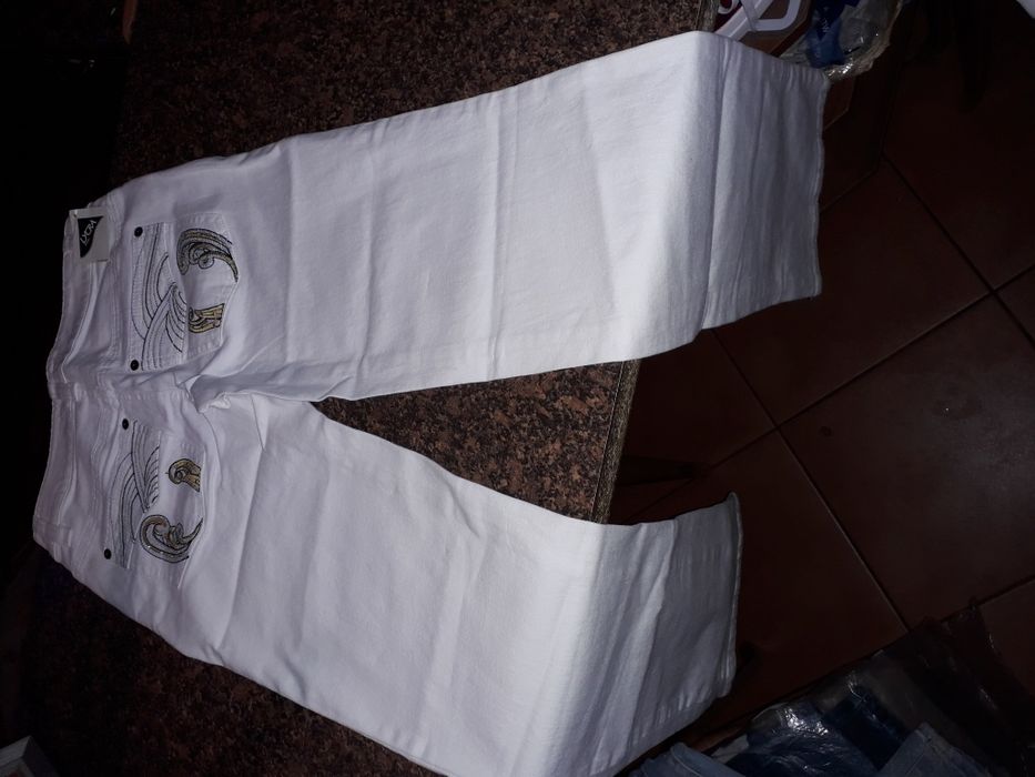 Spodnie białe jeans 34 lycra